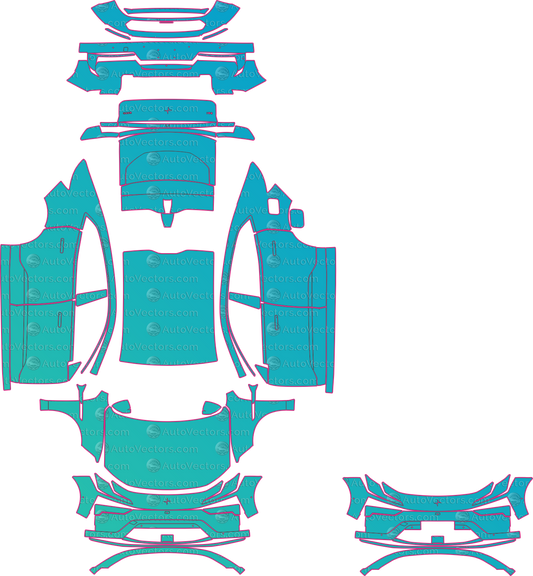 Polestar 4 Base (From 2024) Coupe – pre-cut PPF pattern templates, instant digital download vector cut files (CDR, AI, PDF, SVG)