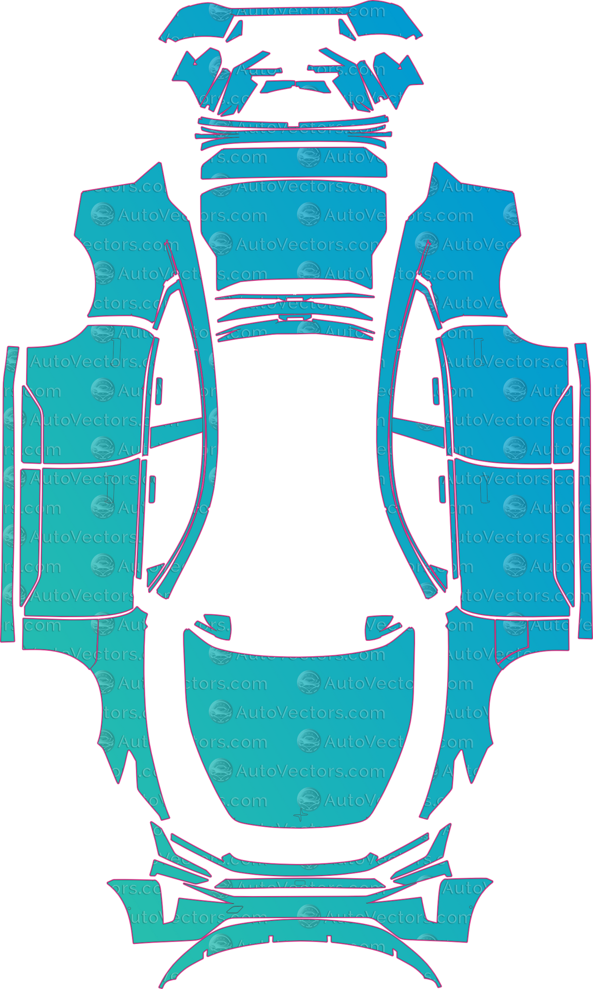 Polestar 5 Base (From 2026) Fastback – pre-cut PPF pattern templates, instant digital download vector cut files (CDR, AI, PDF, SVG)