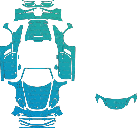 Porsche 718 Boxster GTS (2018–2020) Convertible pre-cut PPF vector template download