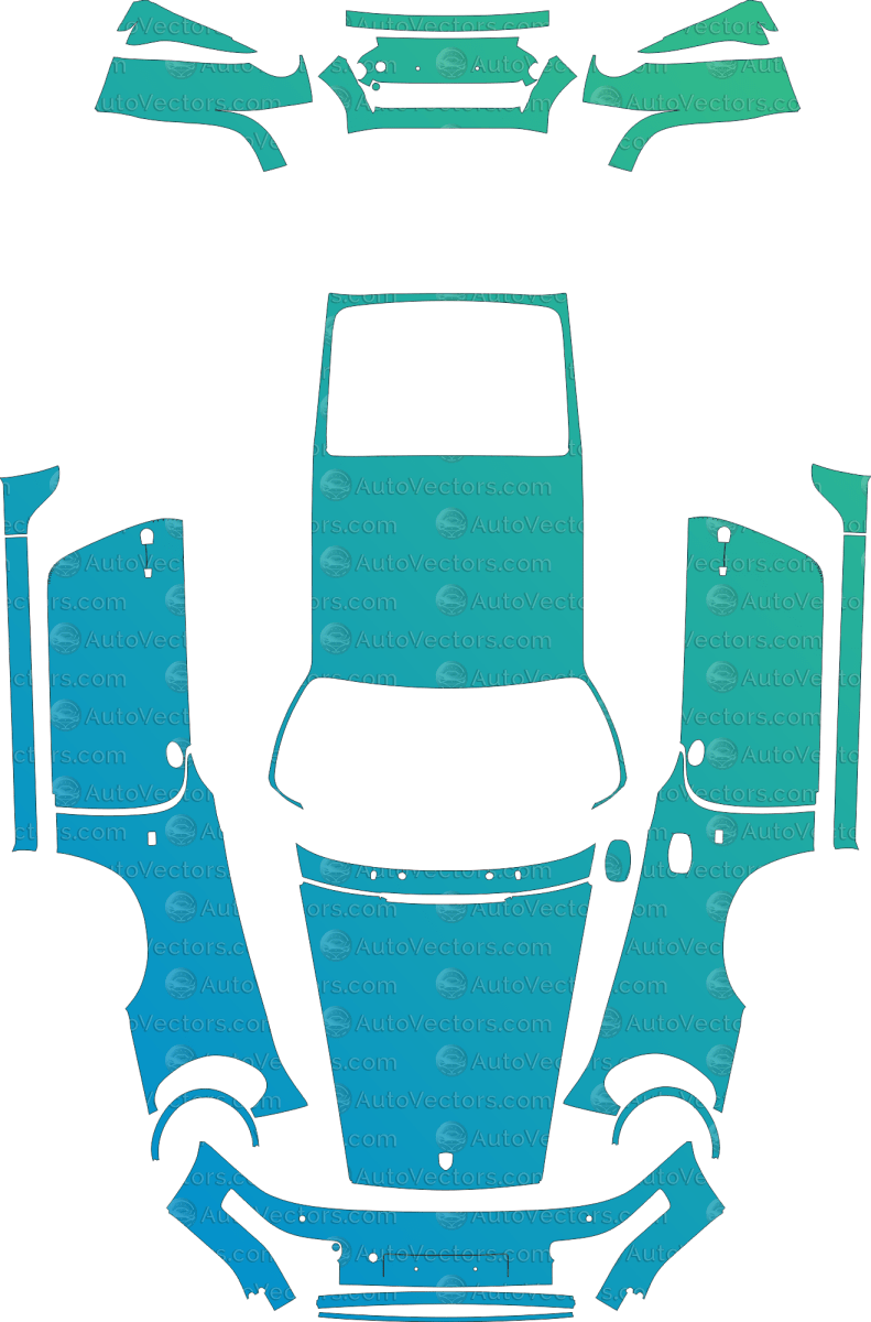 Porsche 911 (964) Carrera 2 (1989 - 1993) Coupe pre-cut PPF vector template download