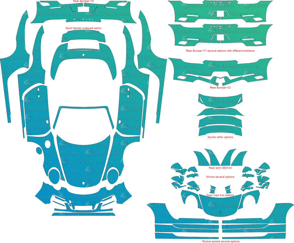 Porsche Pre-Cut PPF Templates Instant digital files download – AutoVectors