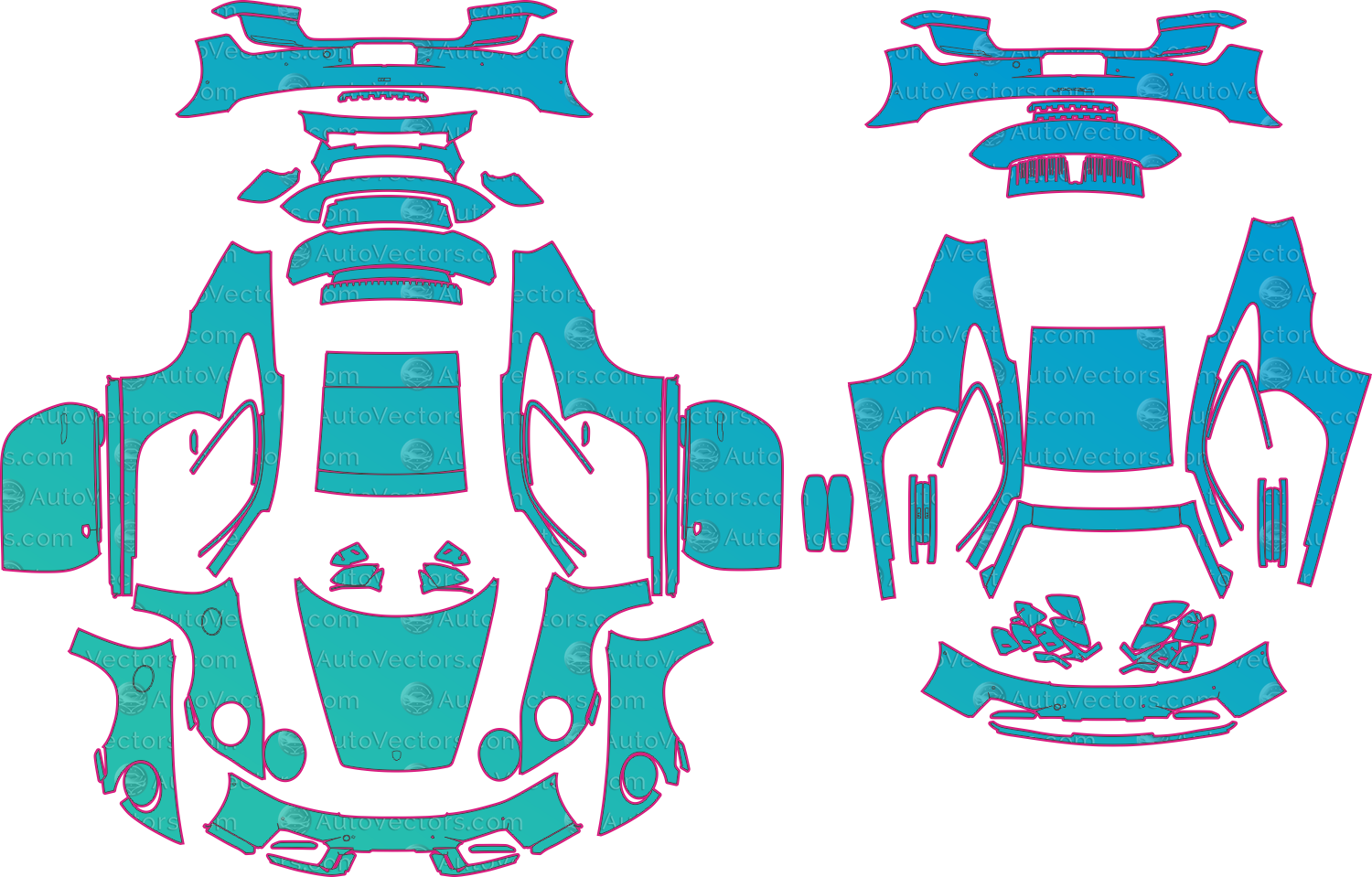 Porsche 911 992.2 Carrera T Club LCI (From 2026) Coupe Pre-Cut PPF Pattern Templates – pre-cut PPF pattern templates, digital download vector files (CDR, AI, PDF, DXF, SVG)