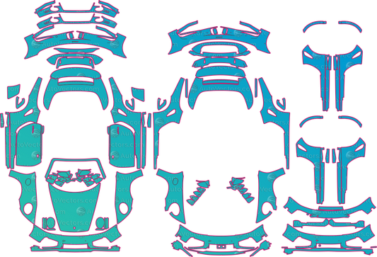 Porsche 911 Turbo S (From 2026) Cabriolet pre-cut PPF pattern layout