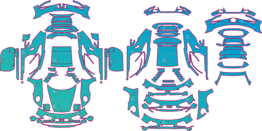 Porsche 911 Turbo S (From 2026) Coupe pre-cut PPF pattern layout