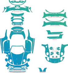 Porsche 911 (992) Carrera GTS, Carrera 4 GTS and Aero kit (From 2022) Cabriolet Pre-Cut PPF Pattern Templates