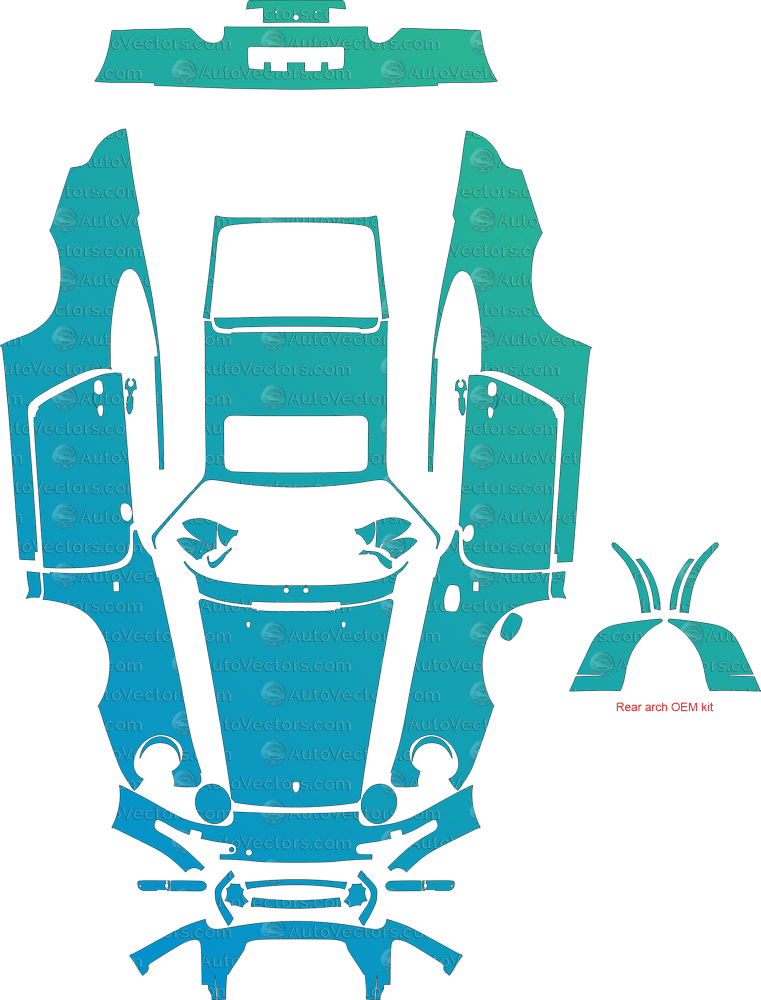 Porsche 911 (993) Carrera 4S, Carrera S (1995 - 1998) Coupe pre-cut PPF vector template download