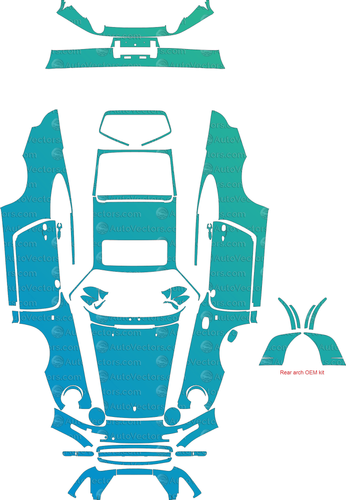 Porsche 911 (993) Carrera, Carrera 4 (1995 - 1998) Coupe pre-cut PPF vector template download