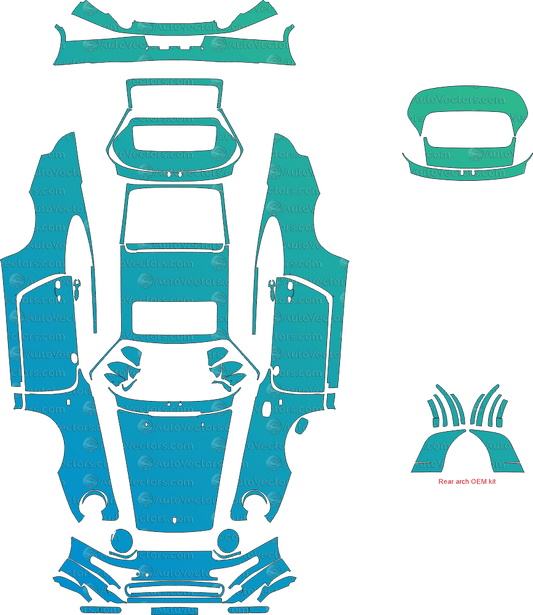 Porsche 911 (993) Carrera RS (1995 - 1997) Coupe pre-cut PPF vector template download