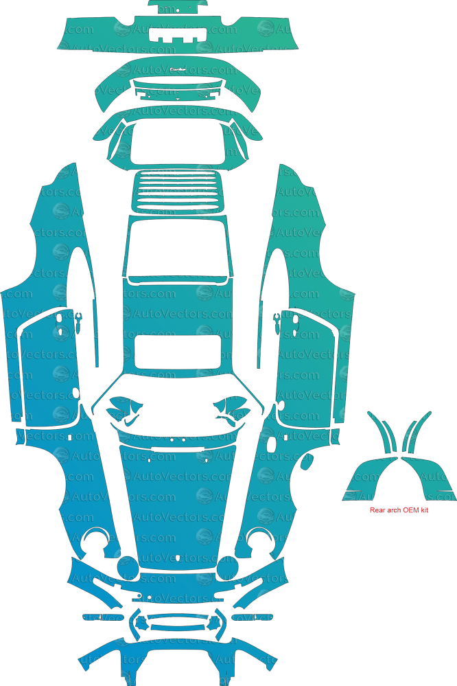 Porsche 911 (993) Turbo (1995 - 1998) Coupe pre-cut PPF vector template download