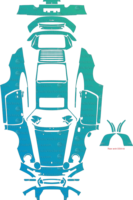 Porsche 911 (993) Turbo (1995 - 1998) Coupe pre-cut PPF vector template download