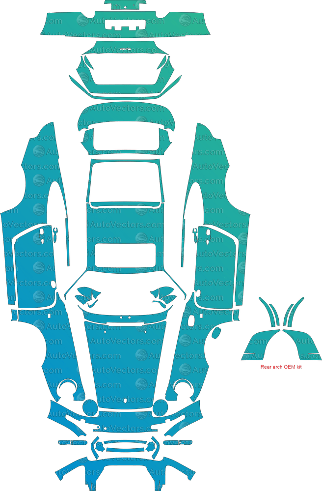 Porsche 911 (993) Turbo S (1995 - 1998) Coupe pre-cut PPF vector template download