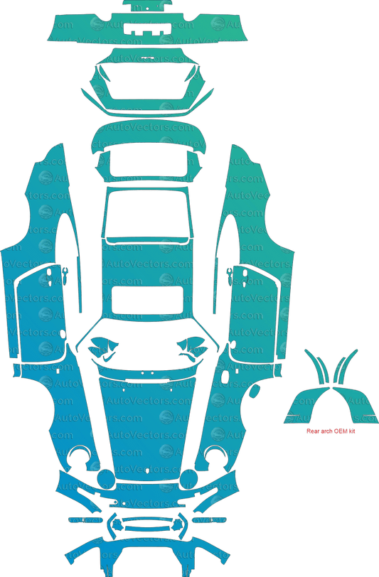 Porsche 911 (993) Turbo S (1995 - 1998) Coupe pre-cut PPF vector template download