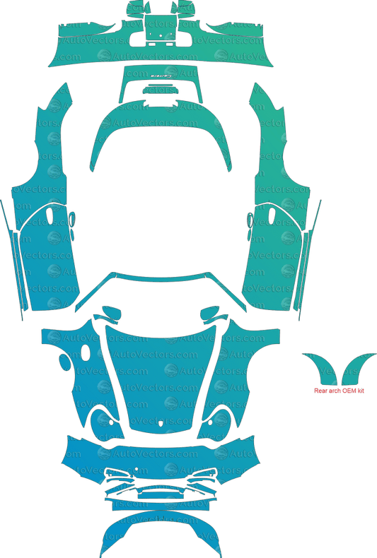 Porsche 911 (996.2) Carrera (2002 - 2005) Cabriolet pre-cut PPF vector template download