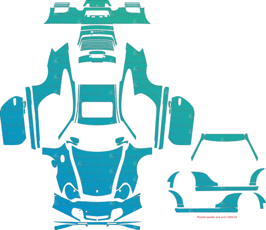 Porsche 911 (996.2) Carrera 4S (2002 - 2005) Coupe pre-cut PPF vector template download