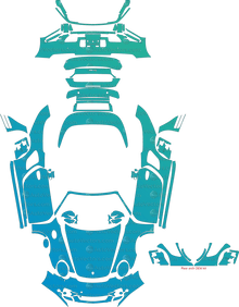 Porsche 911 (997.1) Turbo (2007 - 2009) Convertible Pre-Cut PPF Pattern Templates