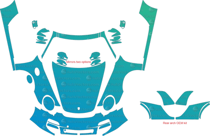 Porsche 911 (997.2) Carrera 4S (2009 - 2012) Targa pre-cut PPF vector template download