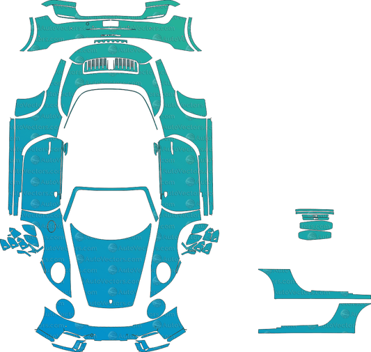 Porsche 911 Carrera 4 GTS 992.2 (From 2025) Cabriolet Pre - cut Pattern Templates pre - cut PPF template digital file download