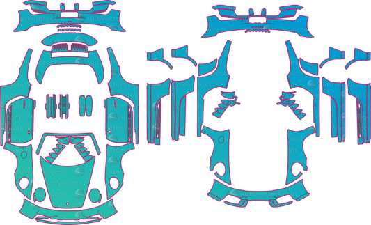 Porsche 911 Carrera 4S (From 2026) Cabriolet pre-cut PPF pattern layout
