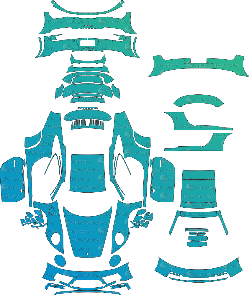 Porsche 911 Carrera T 992.2 (From 2025) Coupe Pre - cut Pattern Templates pre - cut PPF template digital file download