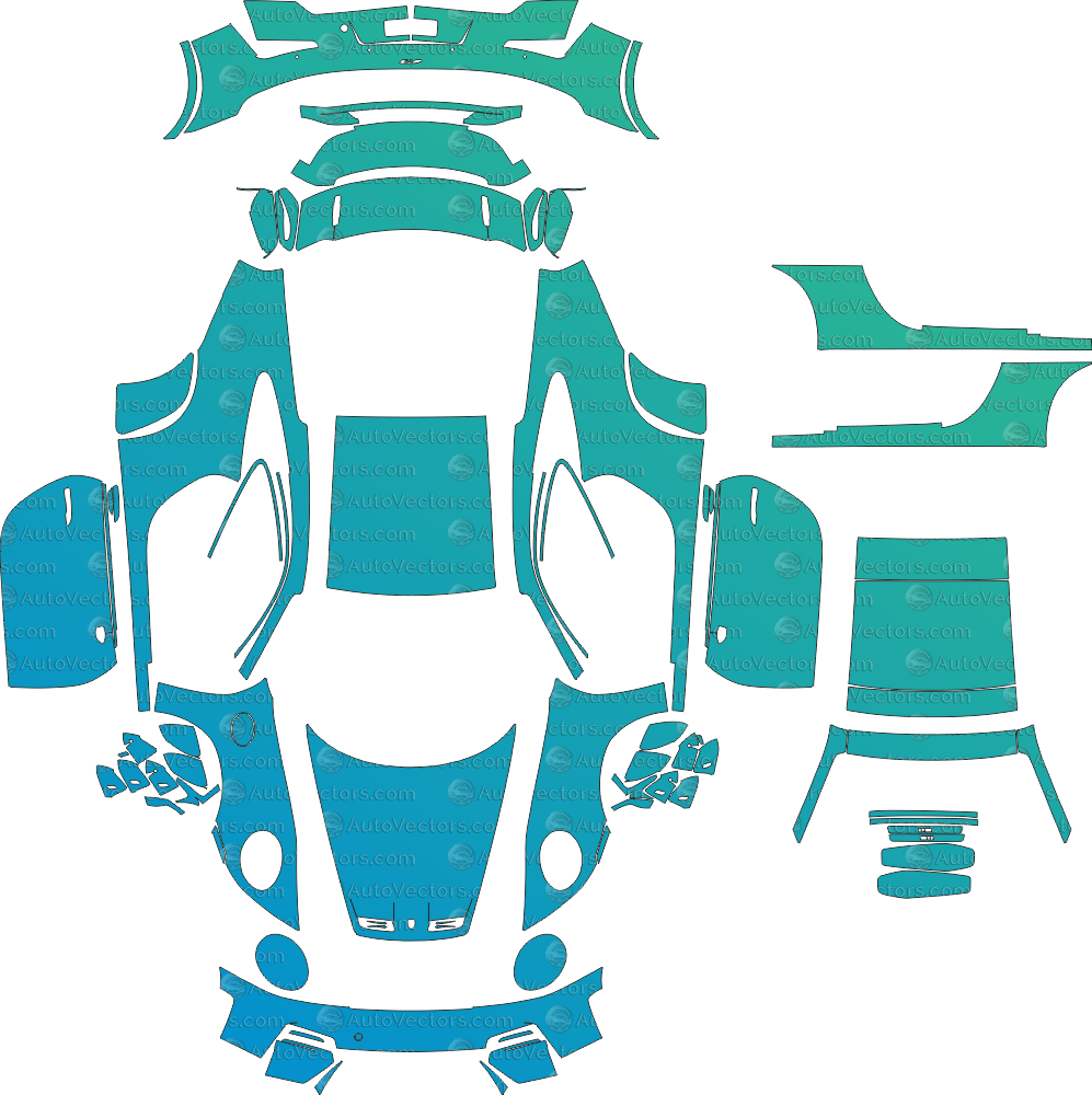 Porsche 911 GT3 992.2 (From 2025) Coupe Pre - cut Pattern Templates pre - cut PPF template digital file download