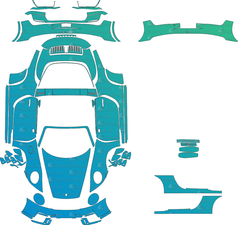 Porsche 911 Targa 4 GTS 992.2 (From 2025) Targa Pre - cut Pattern Templates pre - cut PPF template digital file download