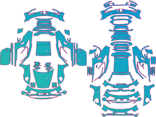 Porsche 911 Turbo S Sport Design 992.2 (From 2026) Coupe – pre-cut PPF pattern templates, instant digital download vector cut files (CDR, AI, PDF, SVG)