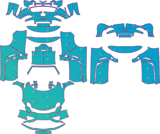Porsche 918 Spyder Base 85 (From 2014) Spyder Pre-Cut PPF Pattern Templates – pre-cut PPF pattern templates, digital download vector files (CDR, AI, PDF, DXF, SVG)