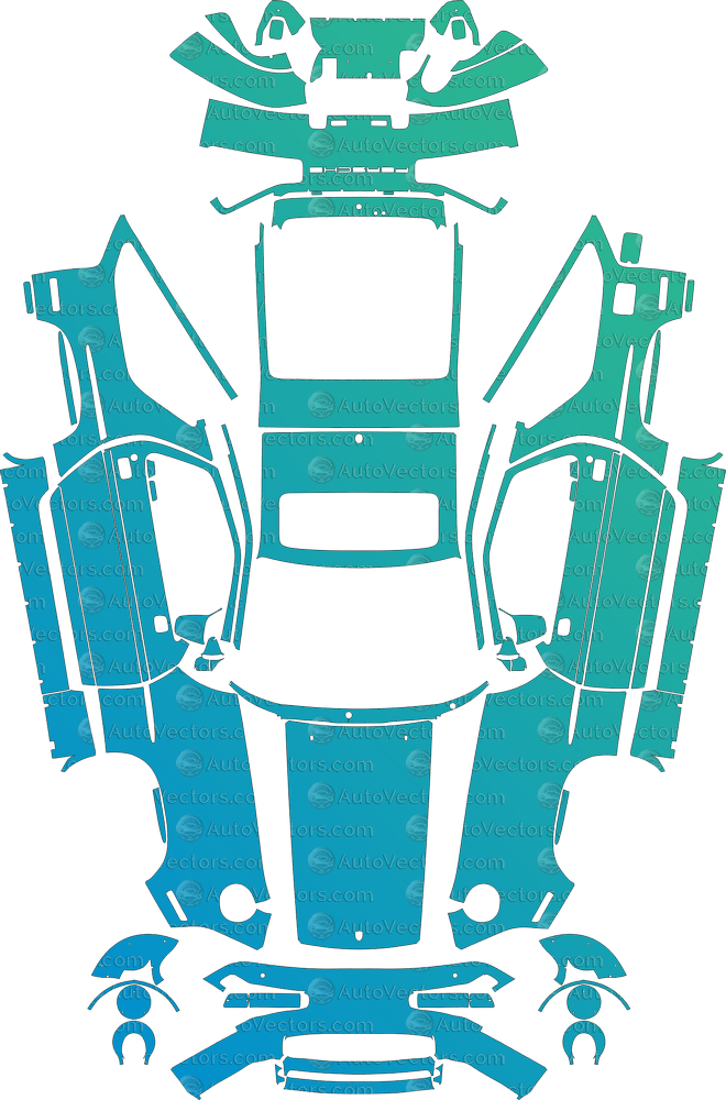 Porsche 928 S4 (1987–1991) Coupe pre-cut PPF vector template download