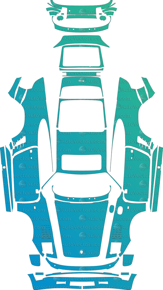 Porsche 930 Turbo (1986–1989) Coupe pre-cut PPF vector template download