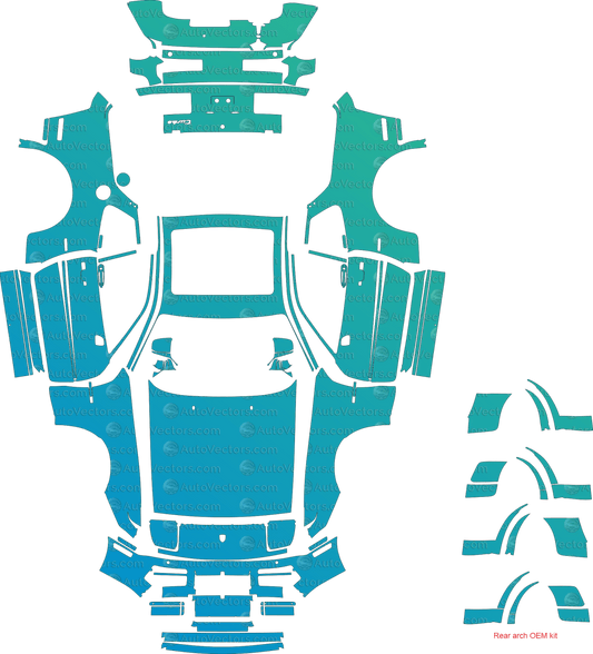 Porsche 944 Turbo (951) (1985–1991) Coupe pre-cut PPF vector template download