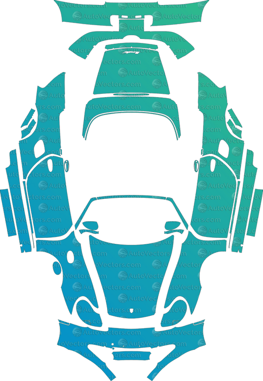 Porsche Boxster Base 986 (1997–2002) Roadster pre-cut PPF vector template download