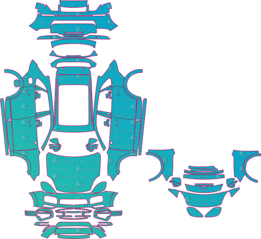 Porsche Cayenne 9YA GTS (From 2020) SUV Pre-Cut PPF Pattern Templates – pre-cut PPF pattern templates, digital download vector files (CDR, AI, PDF, DXF, SVG)