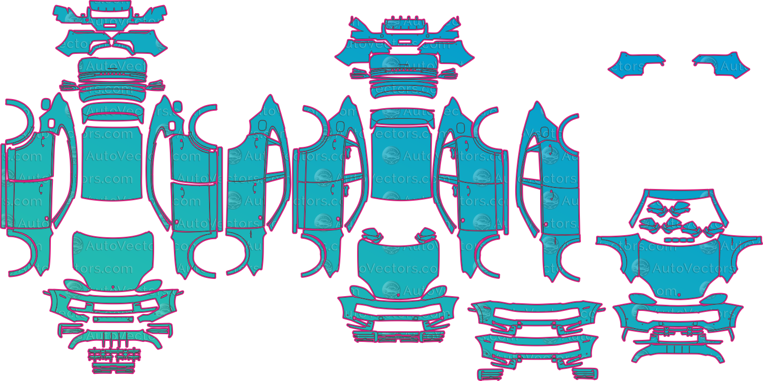 Porsche Cayenne 9YB E-Hybrid Facelift (From 2023) Coupe Pre-Cut PPF Pattern Templates – pre-cut PPF pattern templates, digital download vector files (CDR, AI, PDF, DXF, SVG)
