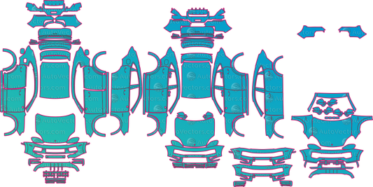 Porsche Cayenne 9YB Facelift (From 2023) Coupe Pre-Cut PPF Pattern Templates – pre-cut PPF pattern templates, digital download vector files (CDR, AI, PDF, DXF, SVG)