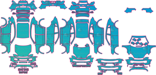 Porsche Cayenne 9YB GTS Facelift (From 2024) Coupe Pre-Cut PPF Pattern Templates – pre-cut PPF pattern templates, digital download vector files (CDR, AI, PDF, DXF, SVG)
