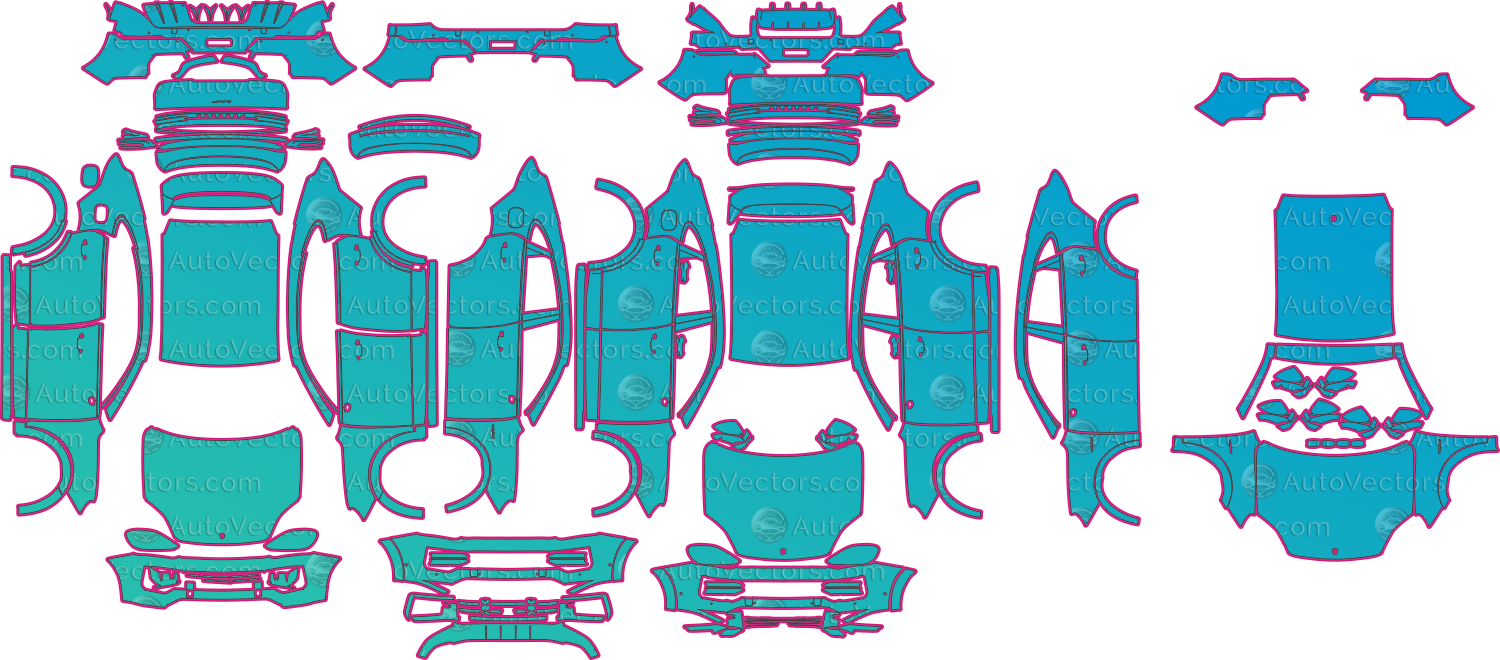 Porsche Cayenne 9YB Turbo GT Facelift (From 2023) Coupe Pre-Cut PPF Pattern Templates – pre-cut PPF pattern templates, digital download vector files (CDR, AI, PDF, DXF, SVG)