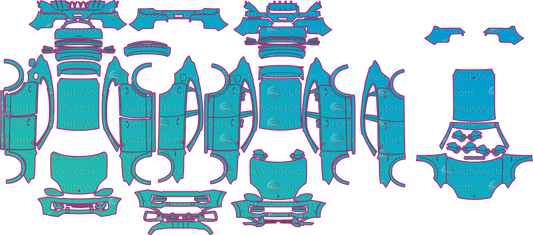 Porsche Cayenne 9YB Turbo GT Facelift (From 2023) Coupe Pre-Cut PPF Pattern Templates – pre-cut PPF pattern templates, digital download vector files (CDR, AI, PDF, DXF, SVG)
