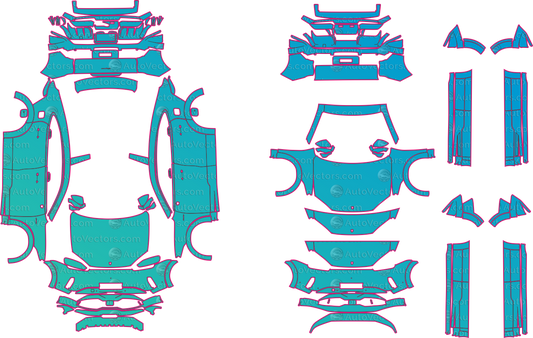 Porsche Cayenne Electric E4 (From 2026) Coupe Pre-Cut PPF Pattern Templates – pre-cut PPF pattern templates, digital download vector files (CDR, AI, PDF, DXF, SVG)