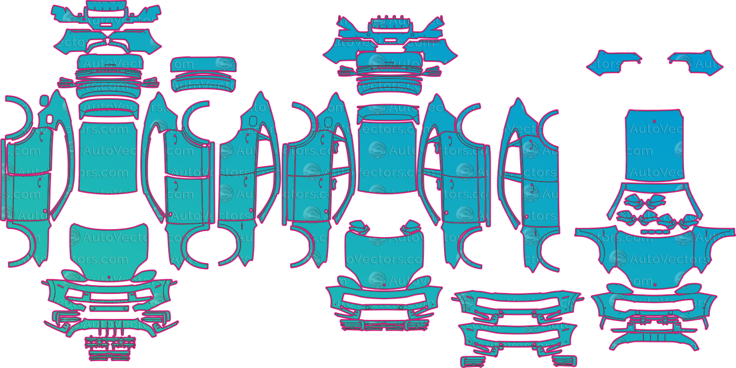 Porsche Cayenne S 9YB Facelift (From 2023) Coupe Pre-Cut PPF Pattern Templates – pre-cut PPF pattern templates, digital download vector files (CDR, AI, PDF, DXF, SVG)
