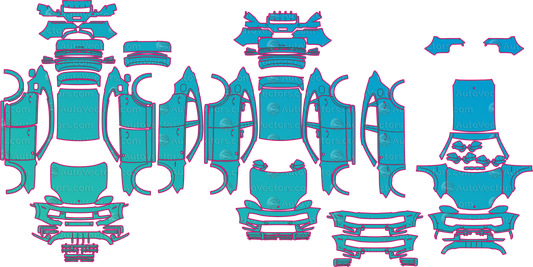 Porsche Cayenne S E-Hybrid 9YB Facelift (From 2023) Coupe Pre-Cut PPF Pattern Templates – pre-cut PPF pattern templates, digital download vector files (CDR, AI, PDF, DXF, SVG)