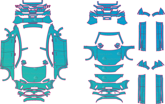 Porsche Cayenne S Electric E4 (From 2026) Coupe Pre-Cut PPF Pattern Templates – pre-cut PPF pattern templates, digital download vector files (CDR, AI, PDF, DXF, SVG)
