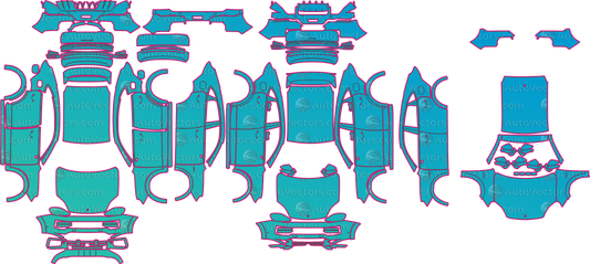 Porsche Cayenne Turbo E-Hybrid 9YB Facelift (From 2023) Coupe Pre-Cut PPF Pattern Templates – pre-cut PPF pattern templates, digital download vector files (CDR, AI, PDF, DXF, SVG)