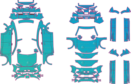 Porsche Cayenne Turbo Electric E4 (From 2026) Coupe Pre-Cut PPF Pattern Templates – pre-cut PPF pattern templates, digital download vector files (CDR, AI, PDF, DXF, SVG)