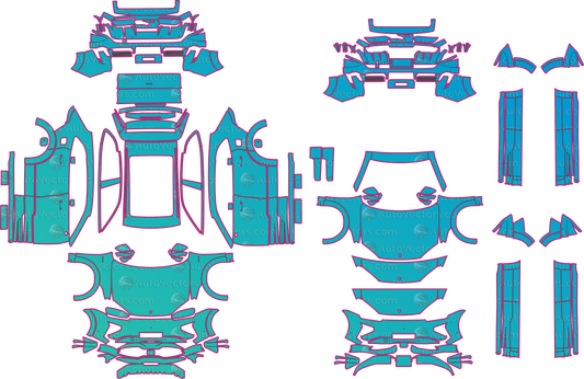 Porsche Cayenne Turbo Electric E4 (From 2026) SUV Pre-Cut PPF Pattern Templates – pre-cut PPF pattern templates, digital download vector files (CDR, AI, PDF, DXF, SVG)