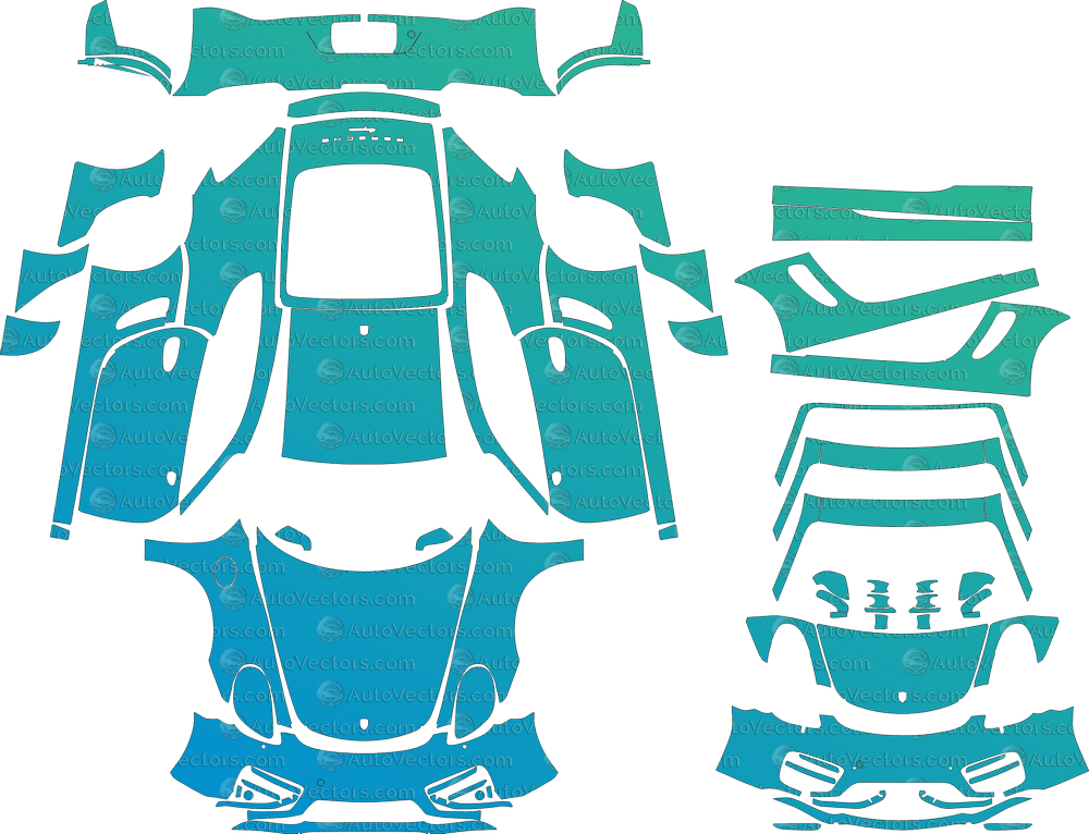 Porsche Cayman Base, S 981 (2013–2016) Coupe pre-cut PPF vector template download