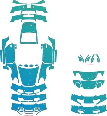 Porsche Cayman Base, S 987.1 (2005–2008) CoupePre-Cut PPF Pattern Templates