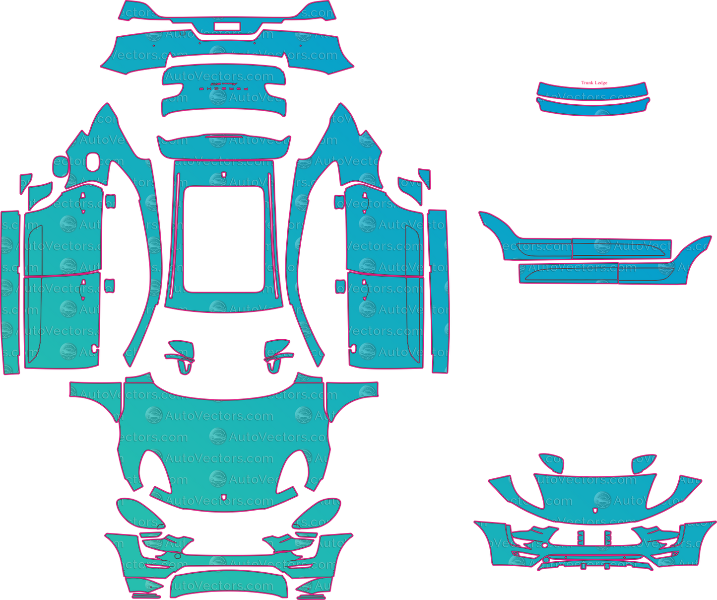 Porsche Macan 95B GTS (From 2016) SUV Pre-Cut PPF Pattern Templates – pre-cut PPF pattern templates, digital download vector files (CDR, AI, PDF, DXF, SVG)