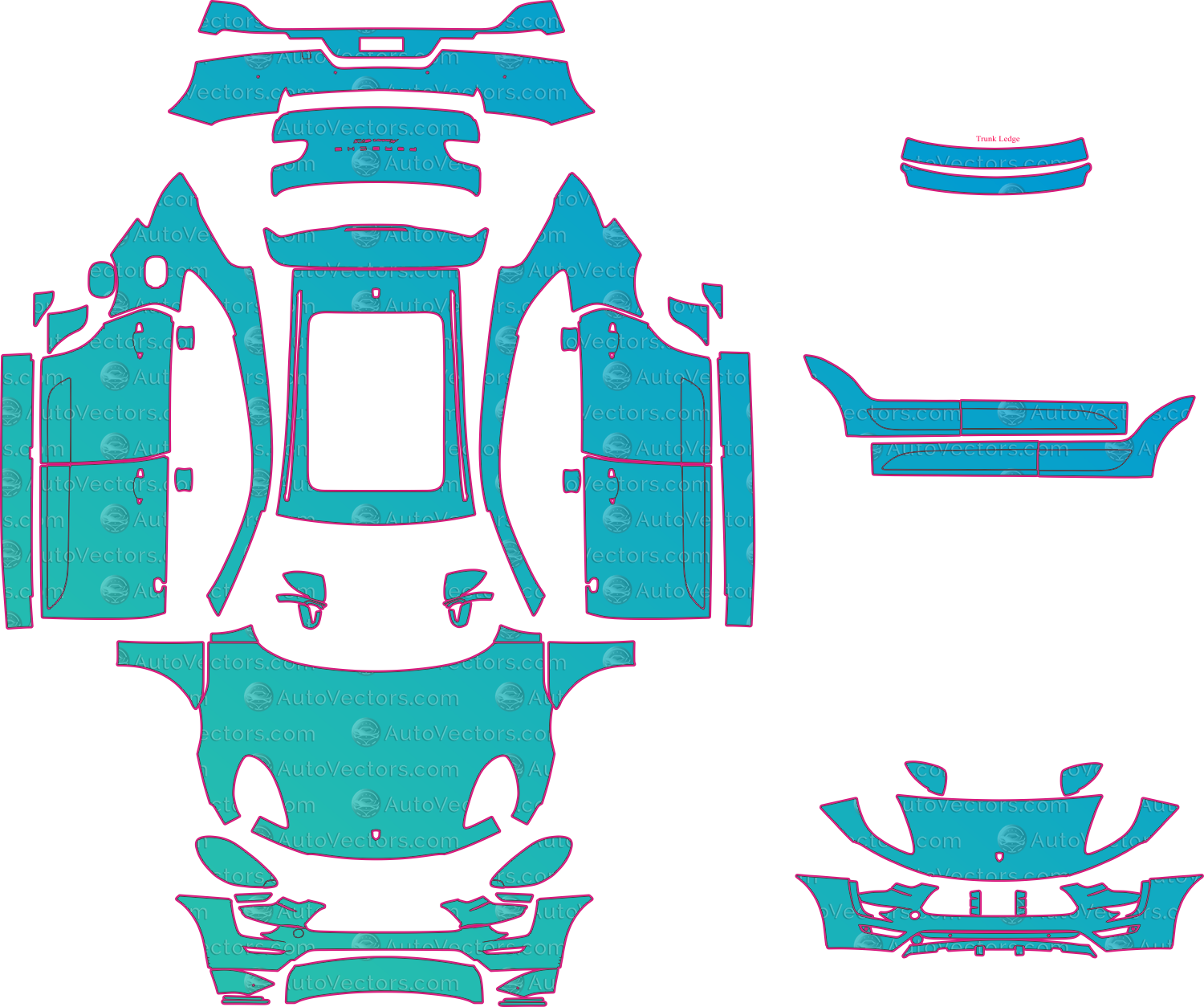 Porsche Macan 95B GTS (From 2016) SUV Pre-Cut PPF Pattern Templates – pre-cut PPF pattern templates, digital download vector files (CDR, AI, PDF, DXF, SVG)