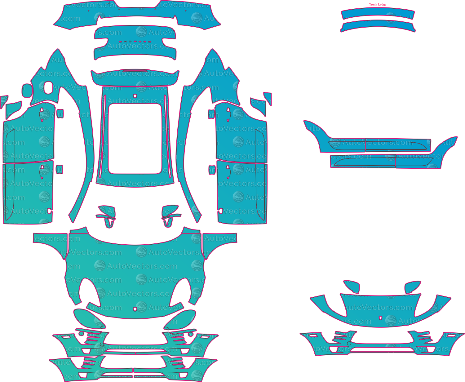 Porsche Macan 95B S (From 2014) SUV Pre-Cut PPF Pattern Templates – pre-cut PPF pattern templates, digital download vector files (CDR, AI, PDF, DXF, SVG)