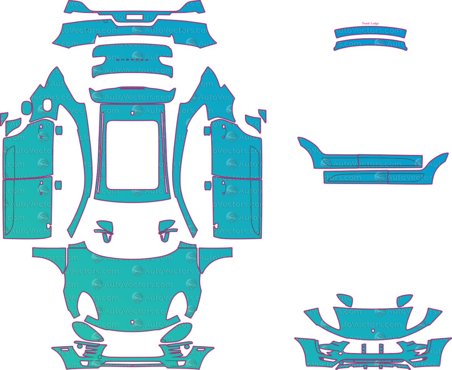 Porsche Macan 95B S Sport Edition (From 2015) SUV Pre-Cut PPF Pattern Templates – pre-cut PPF pattern templates, digital download vector files (CDR, AI, PDF, DXF, SVG)